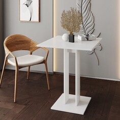 Стол кухонный на одной ножке сандро, 650х650х780, белый/белый Клик Мебель