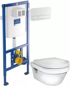 Комплект подвесной унитаз Gustavsberg Hygienic Flush 5G84HR01 + система инсталляции Villeroy & Boch 92246100 + 92249068