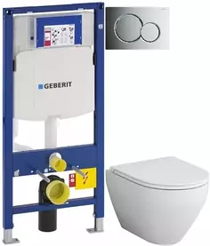 Комплект подвесной унитаз Am.Pm Spirit 2.0 C701700WH + C707857WH + система инсталляции Geberit 111.300.00.5 + 115.770.21.5 + 111.815.00.1 Am.Pm.