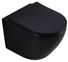Унитаз подвесной Bond Oval F01-108 безободковый, с сиденьем микролифт, черный матовый