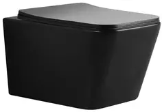 Унитаз подвесной Bond Cube F04-108 безободковый, с сиденьем микролифт, черный матовый