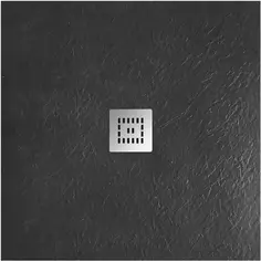 Душевой поддон из литьевого мрамора 90x90 см BelBagno TRAY-MR-UNO-A-90-35-NERO-CR