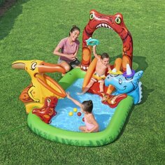 Игровой центр-бассейн Bestway, 241х140х137 см, Jurassic Splash, 53160, 308 л, кольца, мешени, ловушка