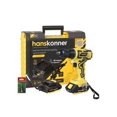 Дрель-шуруповерт аккум, Hanskonner, HCD1855R, 1BatterySystem, 18 В, 13 мм, 55Нм, 2*2.0Ач, кейс