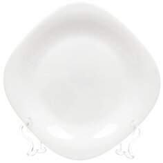 Тарелка десертная, стеклокерамика, 19 см, квадратная, Белый Квадро, Daniks, FFP-85/NFP-85T