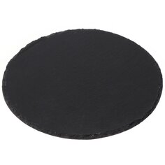 Блюдо камень, круглое, 25 см, черное, Черный камень, Y4-3205