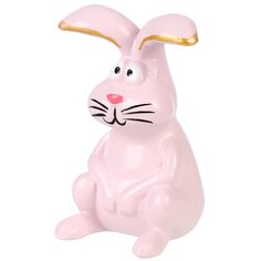 Фигурка декоративная гипс, Братец Кролик малый, 6.5х7х10 см, розовая, 28 2890 0001