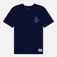 Мужская футболка Alpha Industries Alpha Anchor Print, цвет синий, размер S