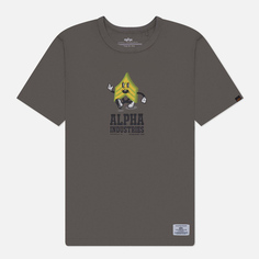 Мужская футболка Alpha Industries Alpha Badge, цвет серый