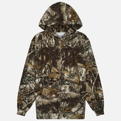 Мужская толстовка Butter Goods Fabric Applique Zip-Thru Hoodie, цвет камуфляжный