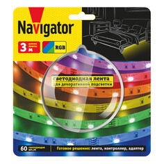 Ленты светодиодные готовые комплекты лента светодиодная NAVIGATOR 10 Вт/м IP20 RGB 3м