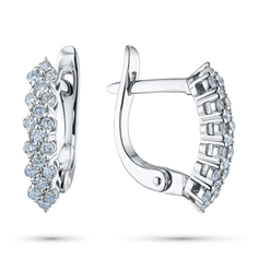 Серьги из серебра э0612сг01210112_white ЭПЛ Даймонд