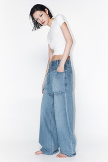 брюки джинсовые женские Джинсы широкие с имитацией юбки Befree