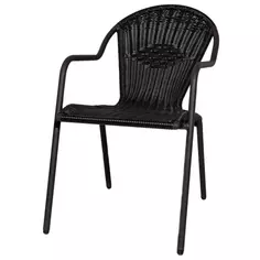 Кресло Manoko-2 54x66x88 см искусственный ротанг цвет черный Без бренда