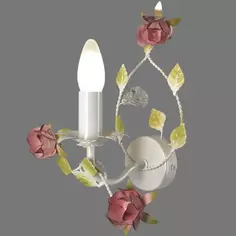 Настенный светильник бра Vitaluce Opera 1 лампа 3м² Е14 цвет белый глянцевая с серебром