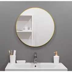 Зеркало для ванной Март Ferro 55 см цвет золотой Mart