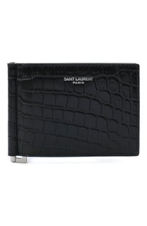 Кожаный зажим для денег Saint Laurent