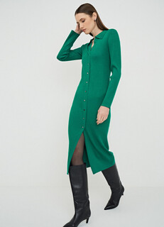 Вязаное платье миди, Зеленый Ostin