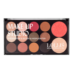 LOLLIS Палетка теней для век Make Up Studio Eyeshadow & Blush & Highlighter 01