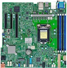 Материнская плата mATX Supermicro MBD-X12STH-F-B (LGA1200, C256, 4*DDR4(3200), 8*SATA 6G RAID, M.2, 3*PCIE, 2*Glan, 5*USB 3.2, VGA, 2*COM)