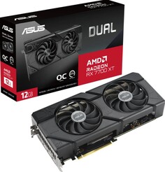 Видеокарта PCI-E ASUS Radeon RX 7700 XT (DUAL-RX7700XT-O12G) 90YV0JZ0-M0NA00 12GB GDDR6 192bit 5nm 1603/18000MHz HMDI/3*DP