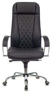 Кресло офисное Бюрократ CH-609SL/ECO/BLACK руководителя, крестовина металл хром, эко.кожа, цвет: черный