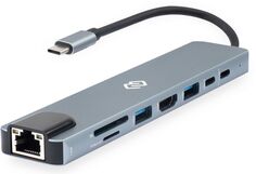 Док-станция Digma DS-951 Type-C to HDMI (4K@30Hz, FULL HD@60Hz), USB-C PD 87W, USB-C, SD/microSD, RJ-45, USB 3.0, USB 2.0