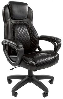 Кресло офисное Chairman 432 7014855 черное, экокожа, до 120 кг
