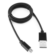 Кабель интерфейсный USB 2.0 Cablexpert CC-mUSB2bk1m , AM/microBM 5P, 1м, нейлоновая оплетка, алюминиевые разъемы