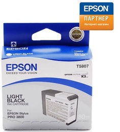 Картридж Epson C13T580700 для принтера Stylus Pro 3800 (80 ml) светло-черный