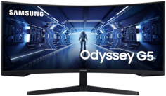 Монитор 34" Samsung Odyssey G5 LC34G55TWWIXCI VA LED изогнутый 21:9 3440x1440 1ms 2500:1 250cd 178/178 2*HDMI DP 165Hz AMD FreeSync Premium HDR10 Tilt