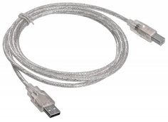 Кабель интерфейсный USB 2.0 Buro USB2.0-AM/BM-TRANS 1.8м, прозрачный
