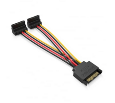 Кабель питания Vention KDBBB разветвитель SATA 15pin M / 2 x SATA 15pin F угол 90 - 0.15м