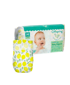 Offspring подгузники, M 6-10 кг. 42 шт. расцветка Лимоны