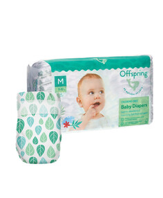 Offspring подгузники, M 6-10 кг. 42 шт. расцветка Листочки