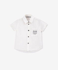 Рубашка с коротким рукавом белая для мальчика Gulliver (80-48)