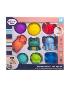 Подарочный набор тактильных мячиков и игрушек для ванны Happy Snail