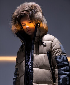 Куртка зимняя со светоотражающими элементами бежевая Gulliver