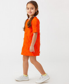 Платье с вышивкой в виде перьев оранжевое Button Blue (98)