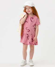 Платье-футболка розовая с принтом Button Blue (98)