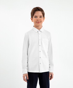 Рубашка трикотажная с длинным рукавом белая Gulliver (122)