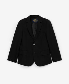 Пиджак текстильный с двумя шлицами чёрный для мальчика Gulliver