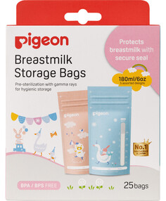 Пакеты для заморозки и хранения грудного молока Pigeon 180 мл, 25 шт, Animal