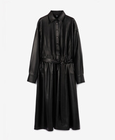 Платье оверсайз из экокожи черное GLVR (XL)
