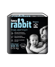 Fancy Rabbit Подгузники на липучках, 0-5 кг, XS, 20 шт