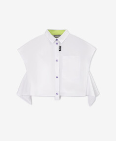 Блузка с оригинальным кроем белая для девочек Gulliver