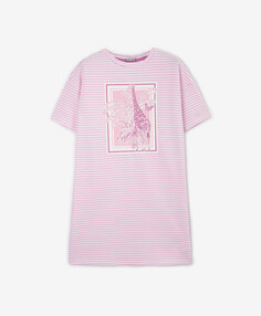 Ночная сорочка в мягкой пастельной гамме розовая для девочек Gulliver