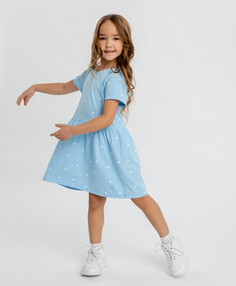 Платье с принтом голубое для девочки Button Blue (98)