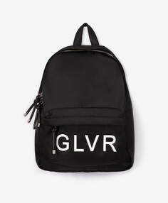 Рюкзак с контрастным объемным принтом черный для девочки Gulliver