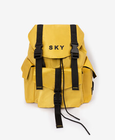 Рюкзак плащевой с контрастными элементами желтый для мальчика Gulliver